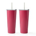 24 Oz Bright Pink Insulated Tumblers, Set Of 2