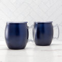 20 Oz Navy Blue Moscow Mule Mugs, Set Of 2