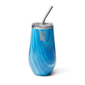 Robert Irvine 16 Oz Blue Geode Insulated Wine Tumbler