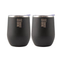 Robert Irvine 12 Oz Black Insulated Wine Tumblers, Set Of 2