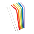 8-Piece Bent Rainbow Silicone Straw Set