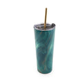 24 Oz Green Geo Insulated Tumblers, Set Of 2