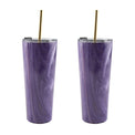 24 Oz Purple Geo Insulated Tumblers, Set Of 2