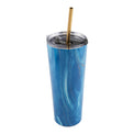 24 Oz Blue Geo Insulated Tumblers, Set Of 2