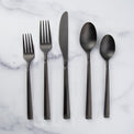 Emmy Black Satin 20-Piece Flatware Set