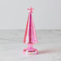 LED Lit Pink Glass Star-Topped Holiday Tree