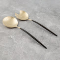 Gaze Two-Tone Champagne & Black Satin 2-Piece Serve Set