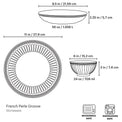 French Perle Groove 12-Piece Dinnerware Set