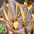 Mirabella Satin Gold Titanium 20 Piece Flatware Set