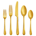 Mirabella Satin Gold Titanium 20 Piece Flatware Set