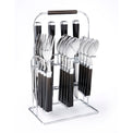 Temptation Black Charcoal 16-Piece Flatware With Rack