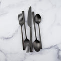 Isobel Black Satin 20-Piece Flatware Set