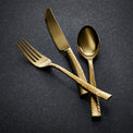 Paris Hammered Gold 20 Piece Everyday Flatware Set