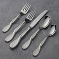 Satin Aquarius 5 Piece Fine Flatware Place Setting, Service For 1