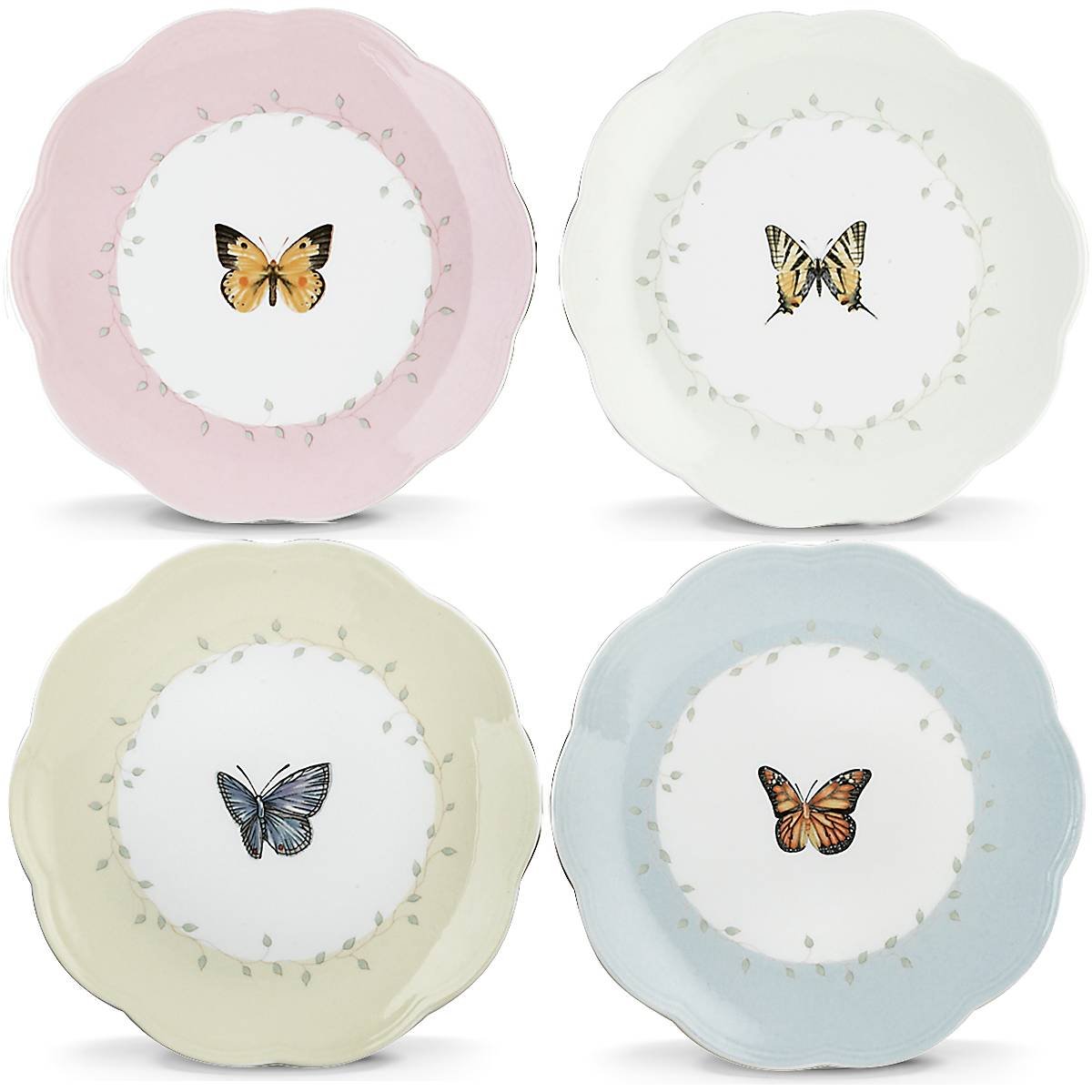 Butterfly Meadow 4-Piece Dessert Plate Set