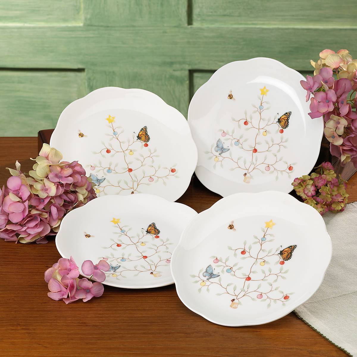 Butterfly Meadow Seasonal Dessert Plate, Set of 4