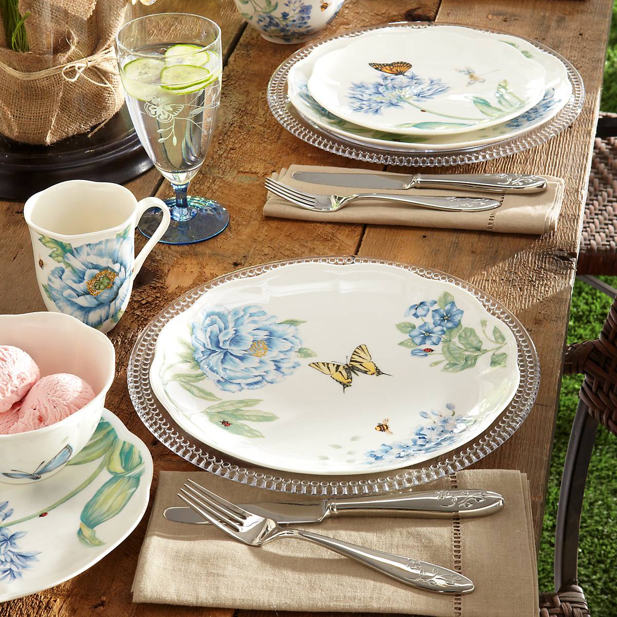 Butterfly Meadow Blue 4-Piece Place Setting