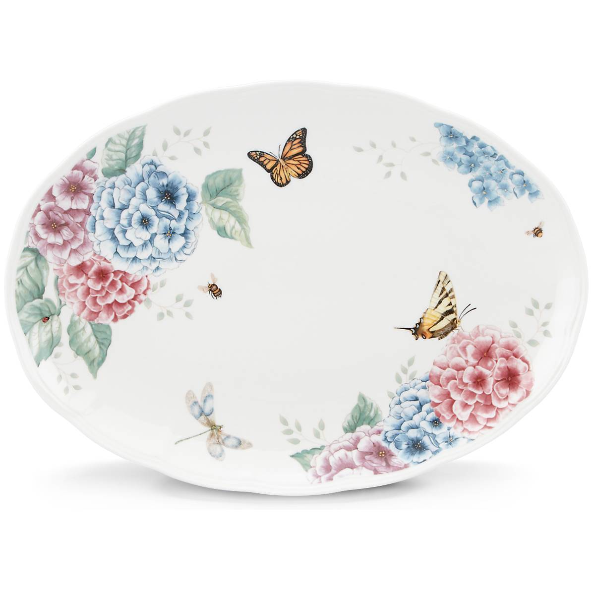 Butterfly Meadow Hydrangea 16 Oval Platter Lenox Corporation