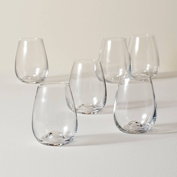 LENOX Stemless Crystal Wine Glasses Sienna New with Tags Set of 4