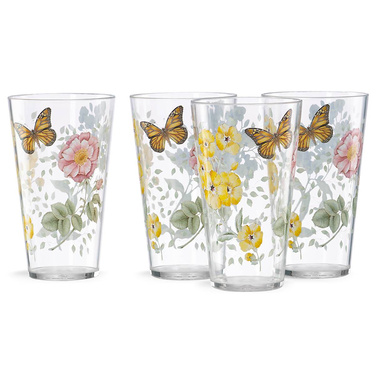 Butterfly Meadow Acrylic 4-Piece Highball Glass Set