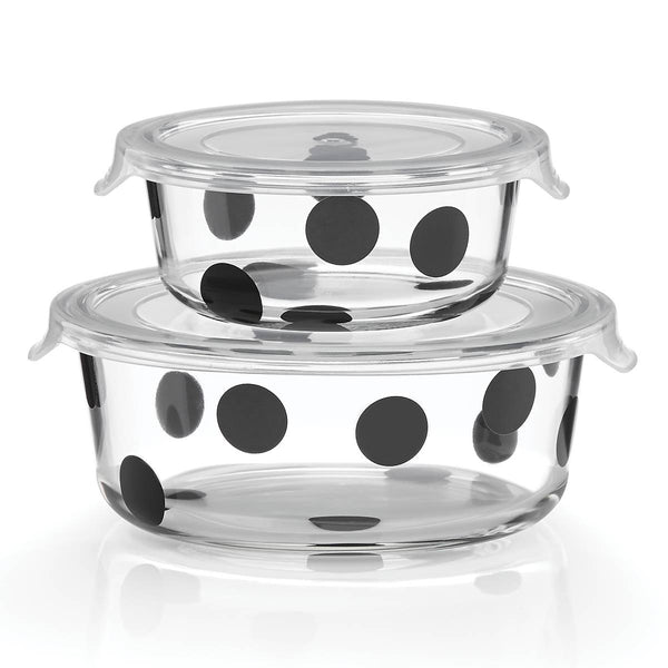 Deco Dot 2pc Rectangular Food Storage Containers