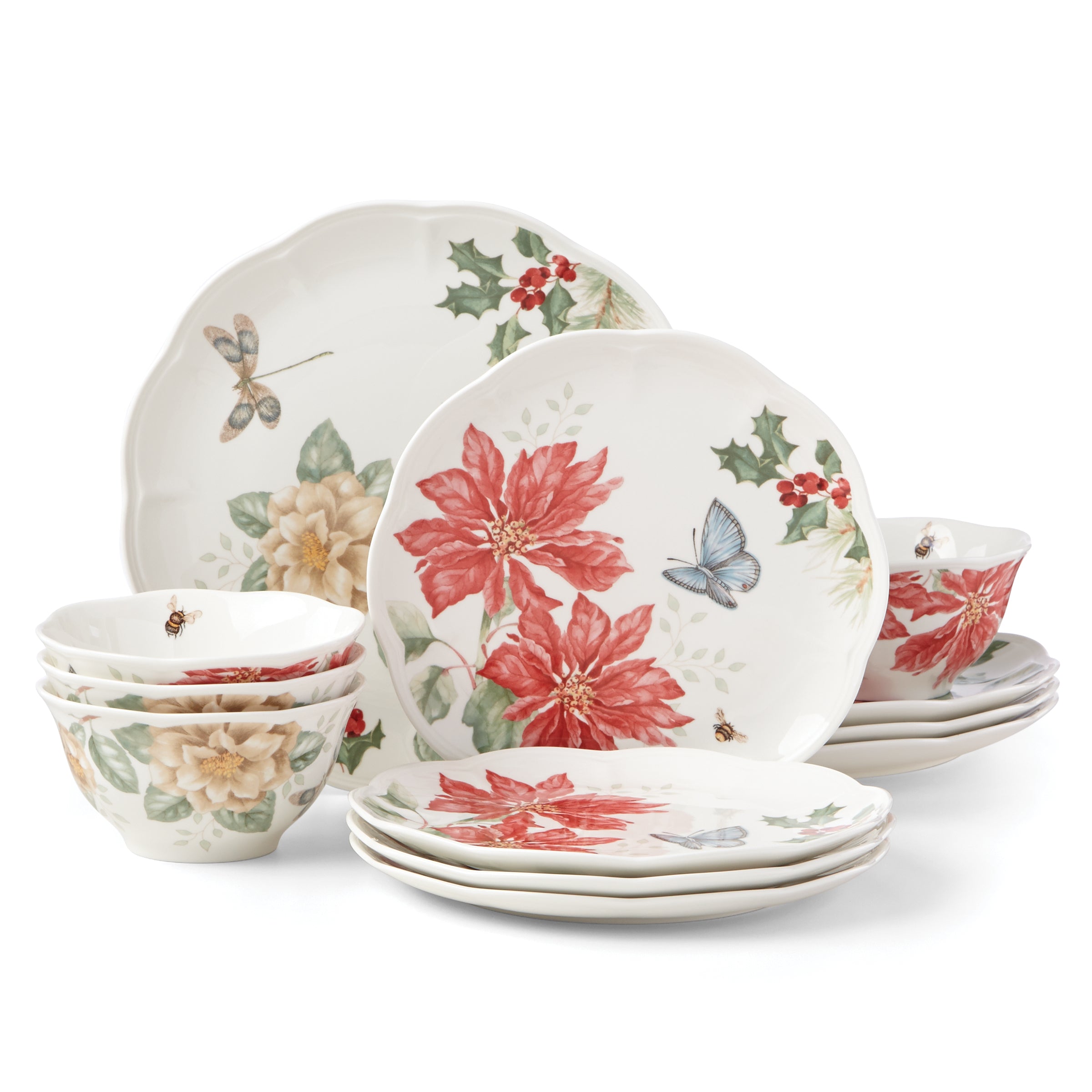 Butterfly Meadow Holiday 12-Piece Dinnerware Set