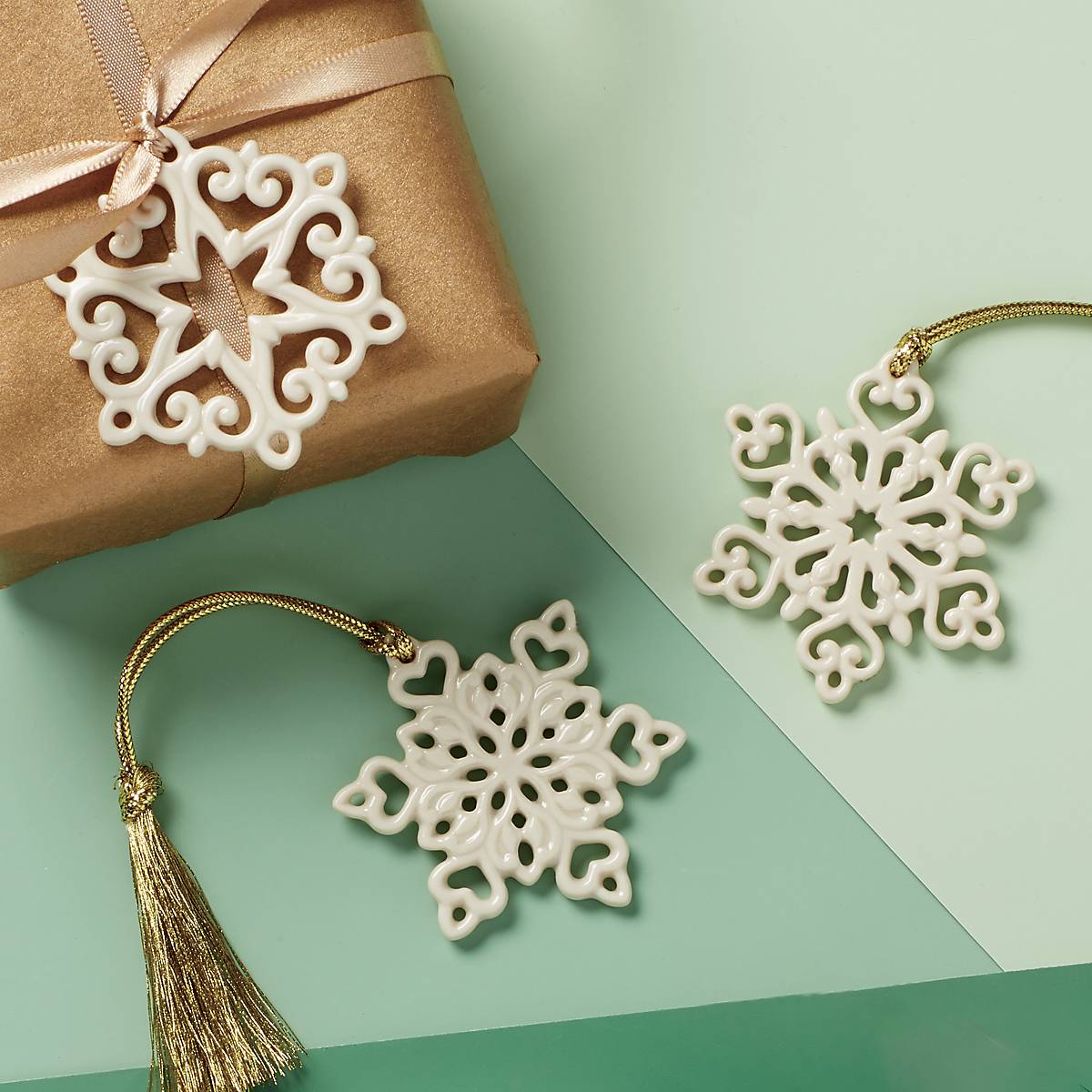 Mini Snowflake 3Piece Ornament Set Lenox Corporation