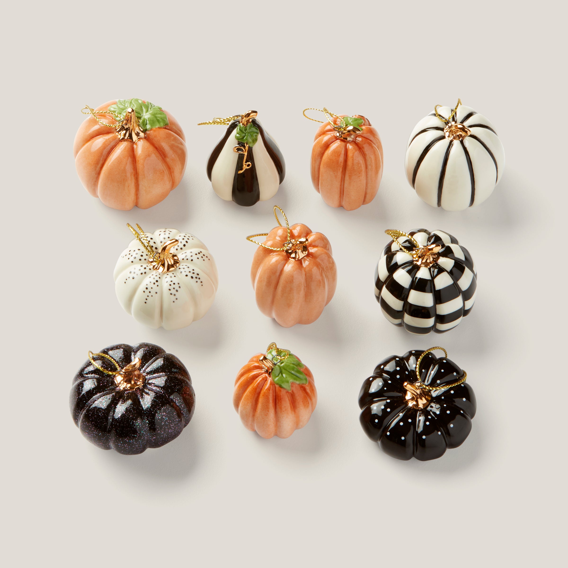 Mini Pumpkin 10-Piece Ornament Set