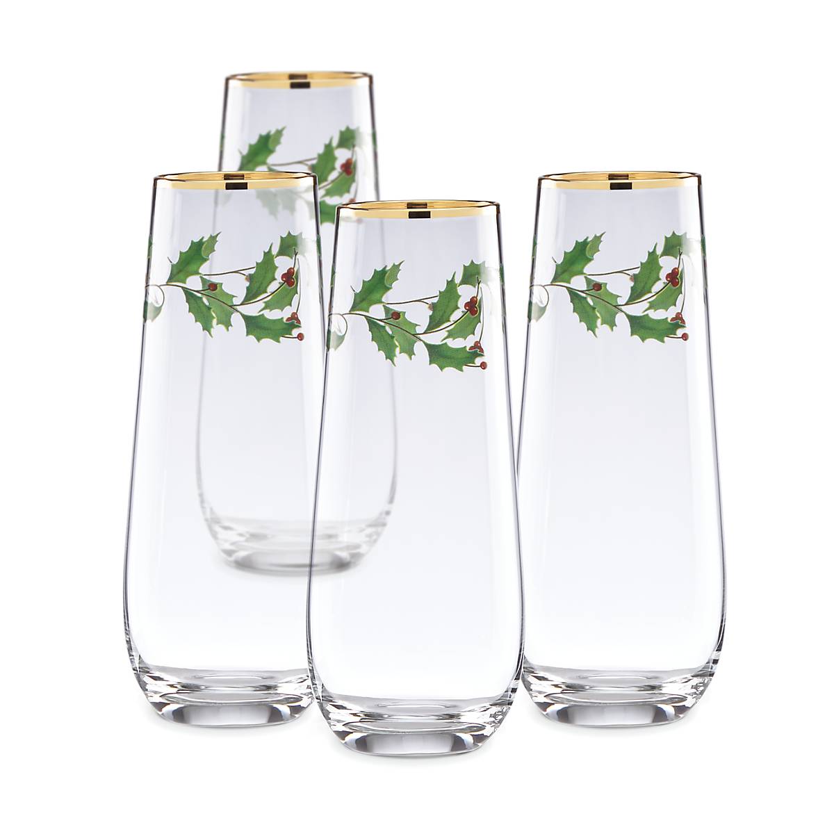 Holiday Stemless 4-Piece Flute Set