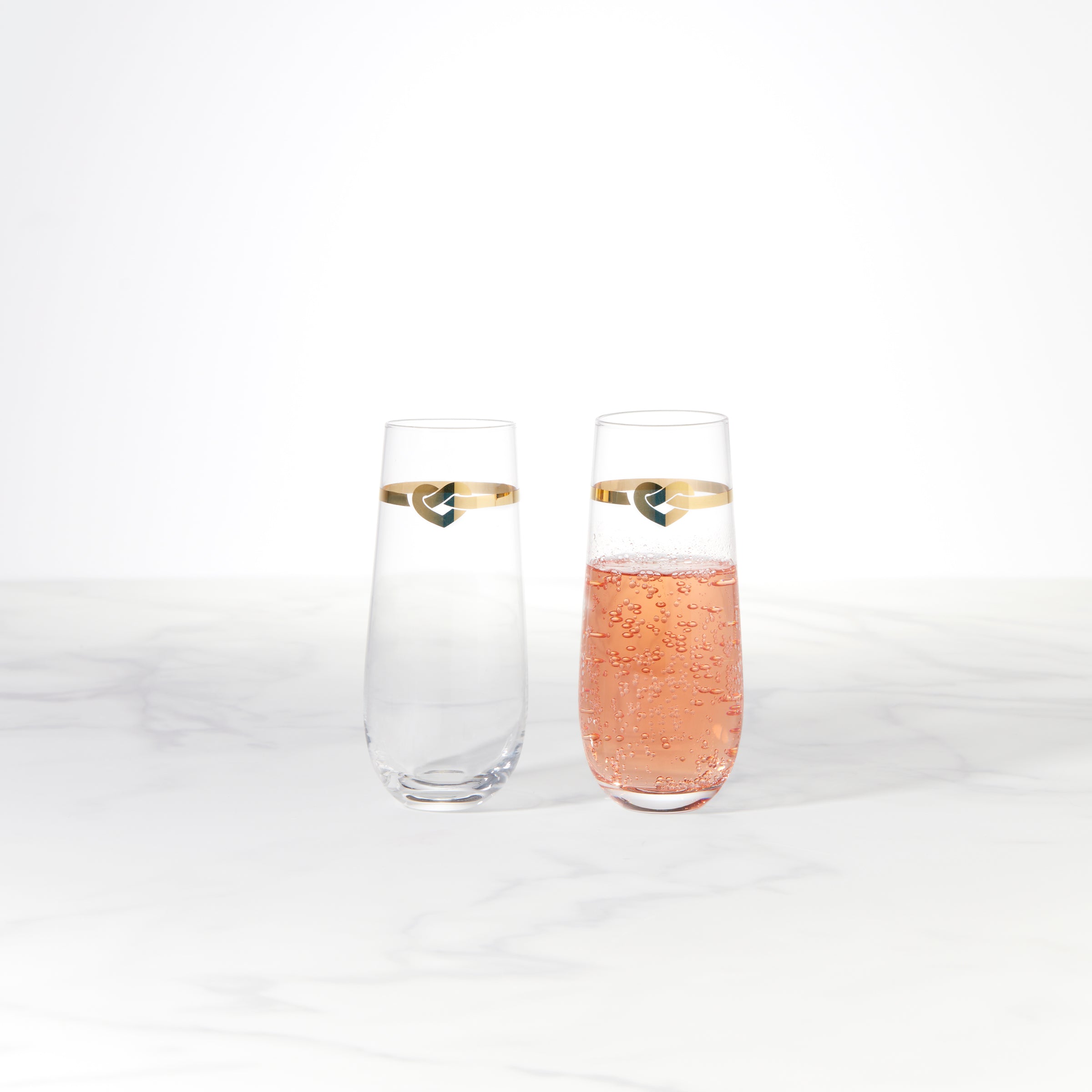 With Love 2-Piece Stemless Toasting Flutes