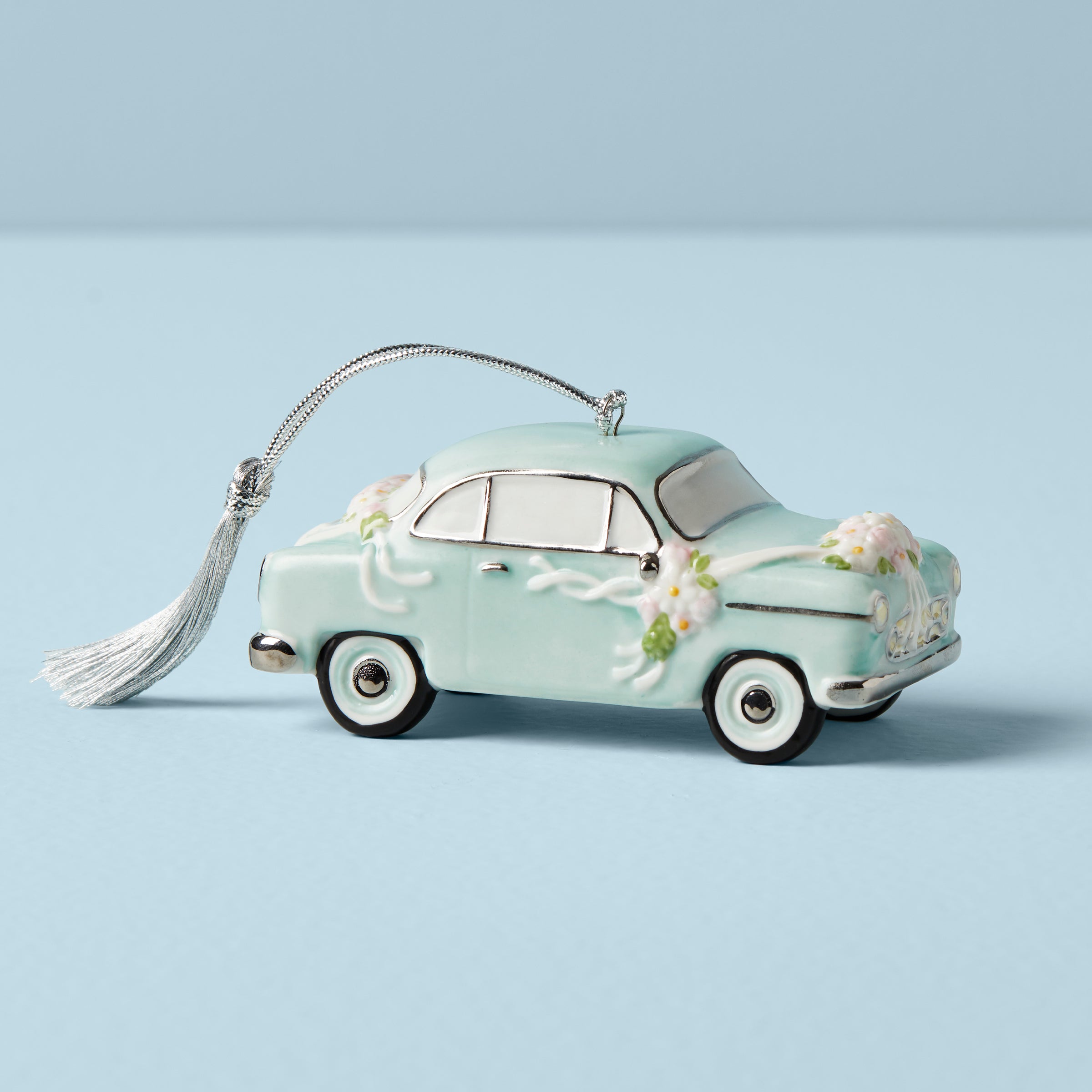 Personalized Just Married Vintage Car Ornament