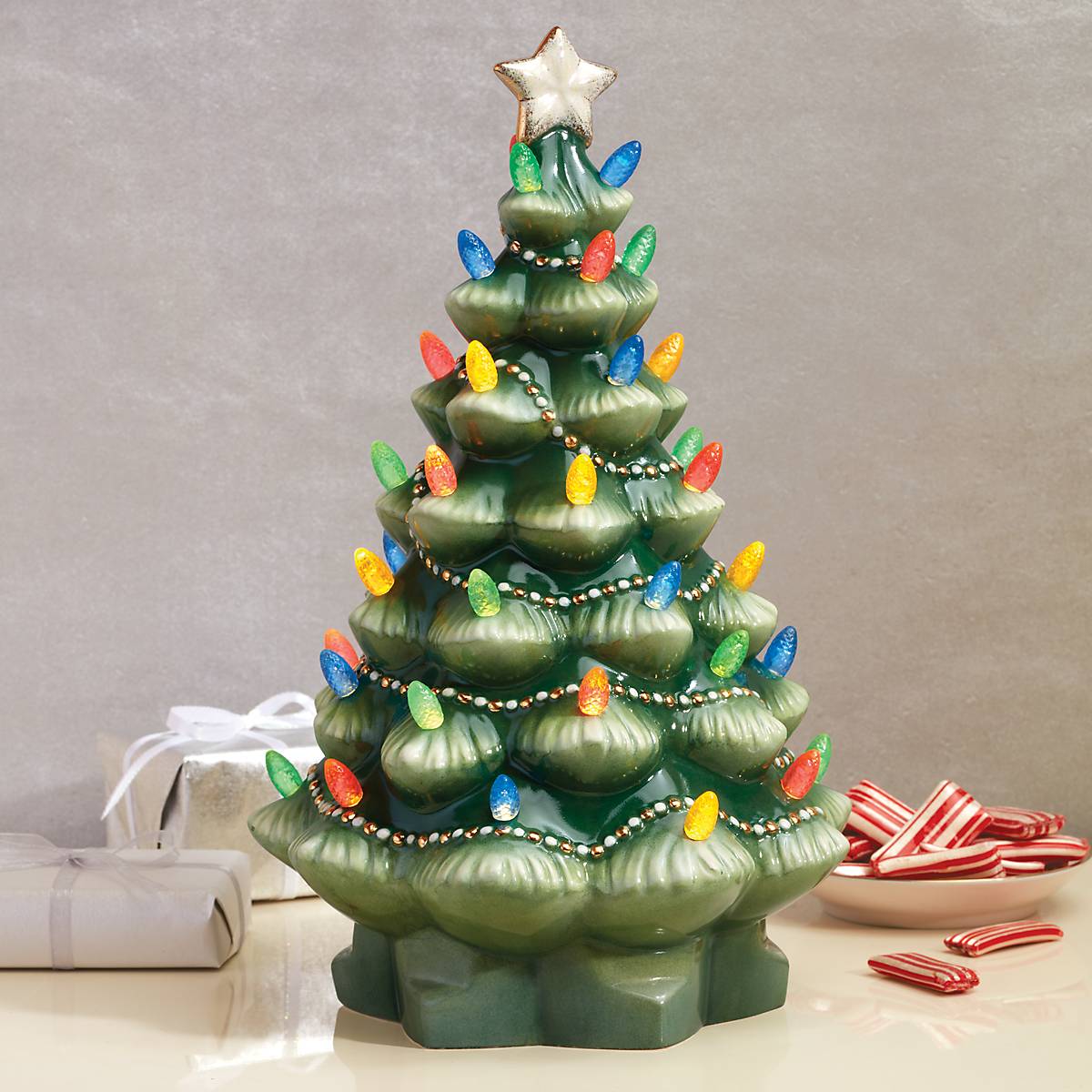 13-inch Ceramic Light Up Christmas Tree