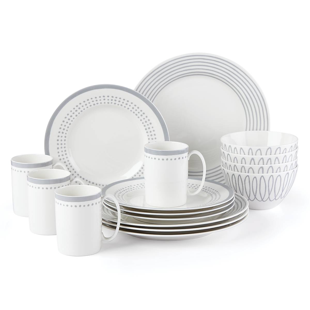 Charlotte Street East 16-Piece Dinnerware Set, Slate