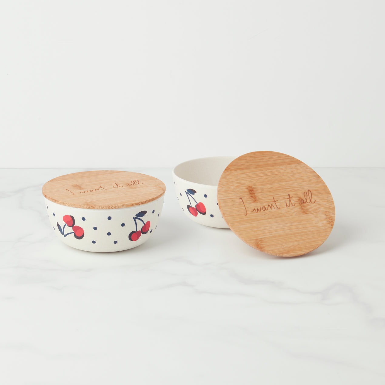 Kate Spade Vintage Cherry Dot Round Lunch Containers