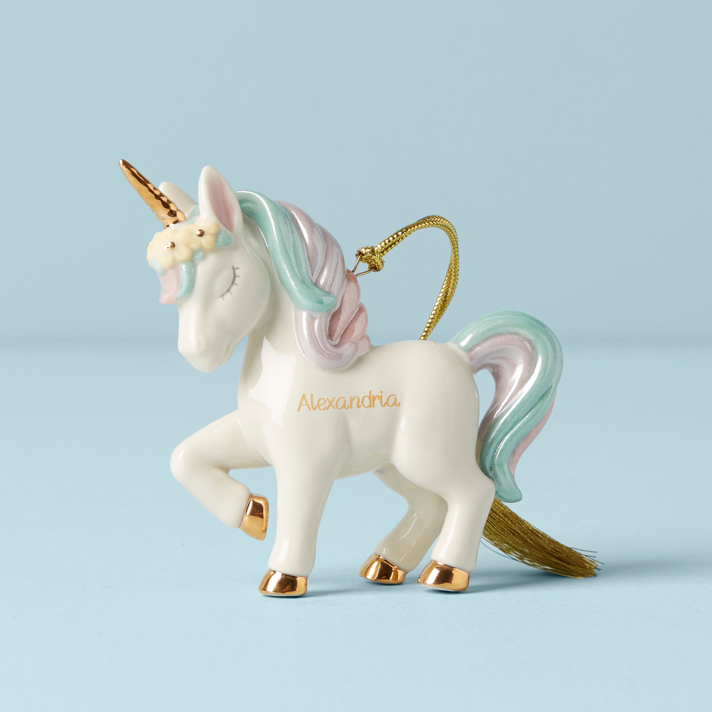 Personalized Prancing Unicorn Ornament