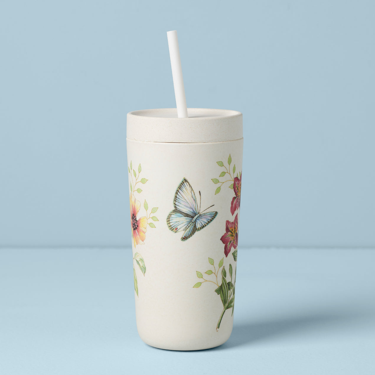 Iced Coffee Cup Glass with Bamboo Lids - Butterfly's cup - Custom