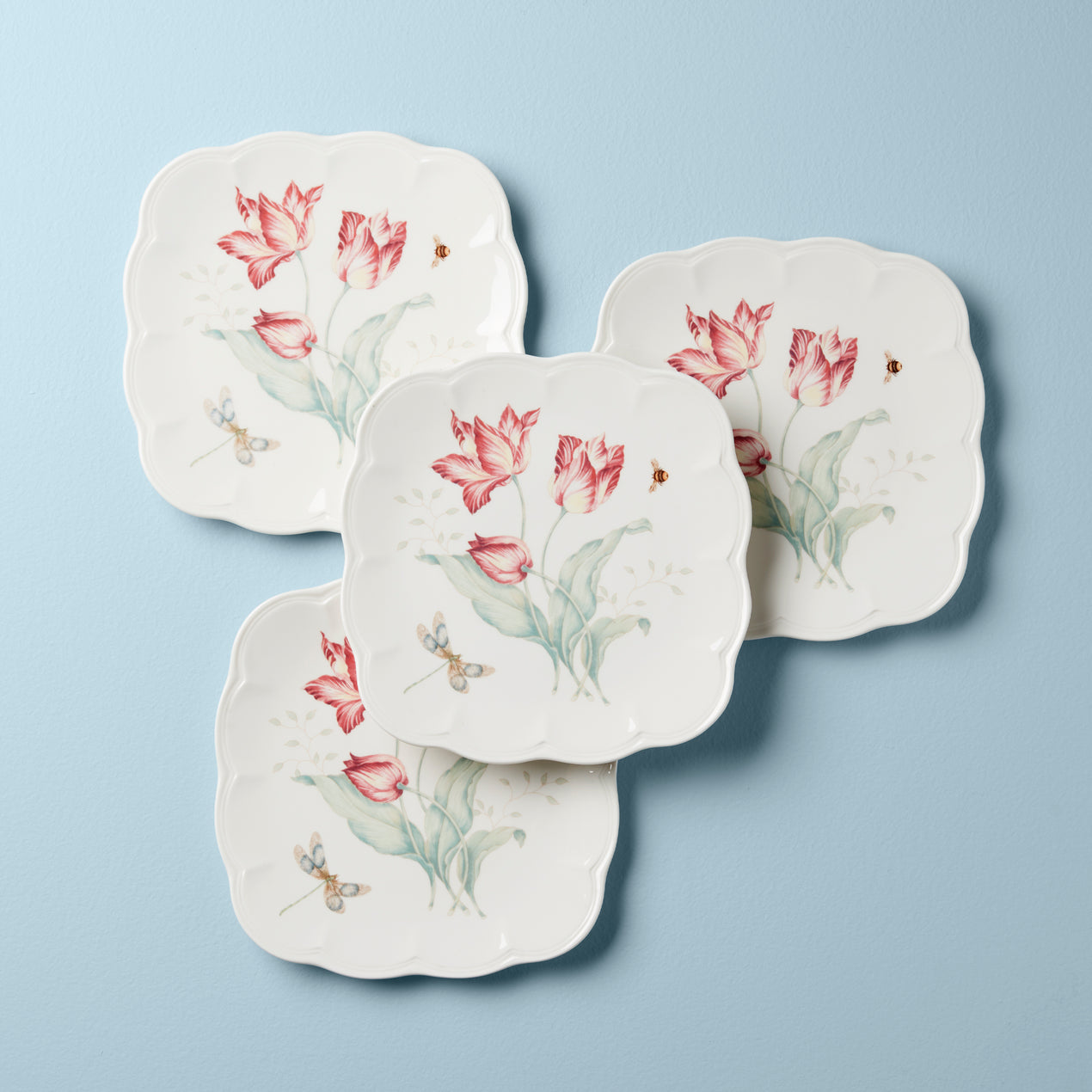 Butterfly Meadow Square 4pc Accent Plates Lenox Corporation