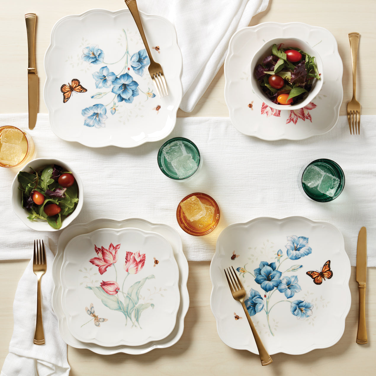 Butterfly Meadow Square 4pc Dinner Plates – Lenox Corporation
