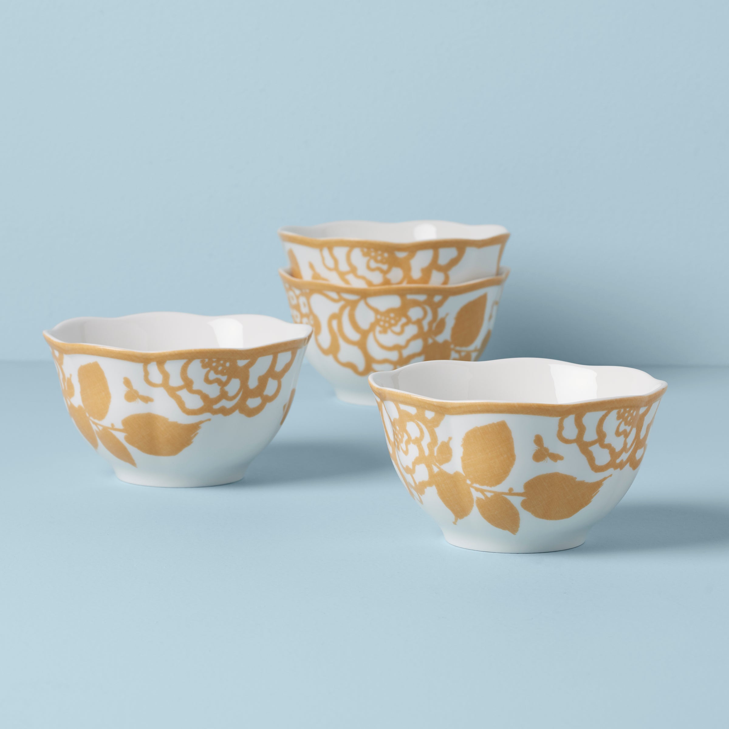 Butterfly Meadow Cottage 4-Piece Rice Bowls