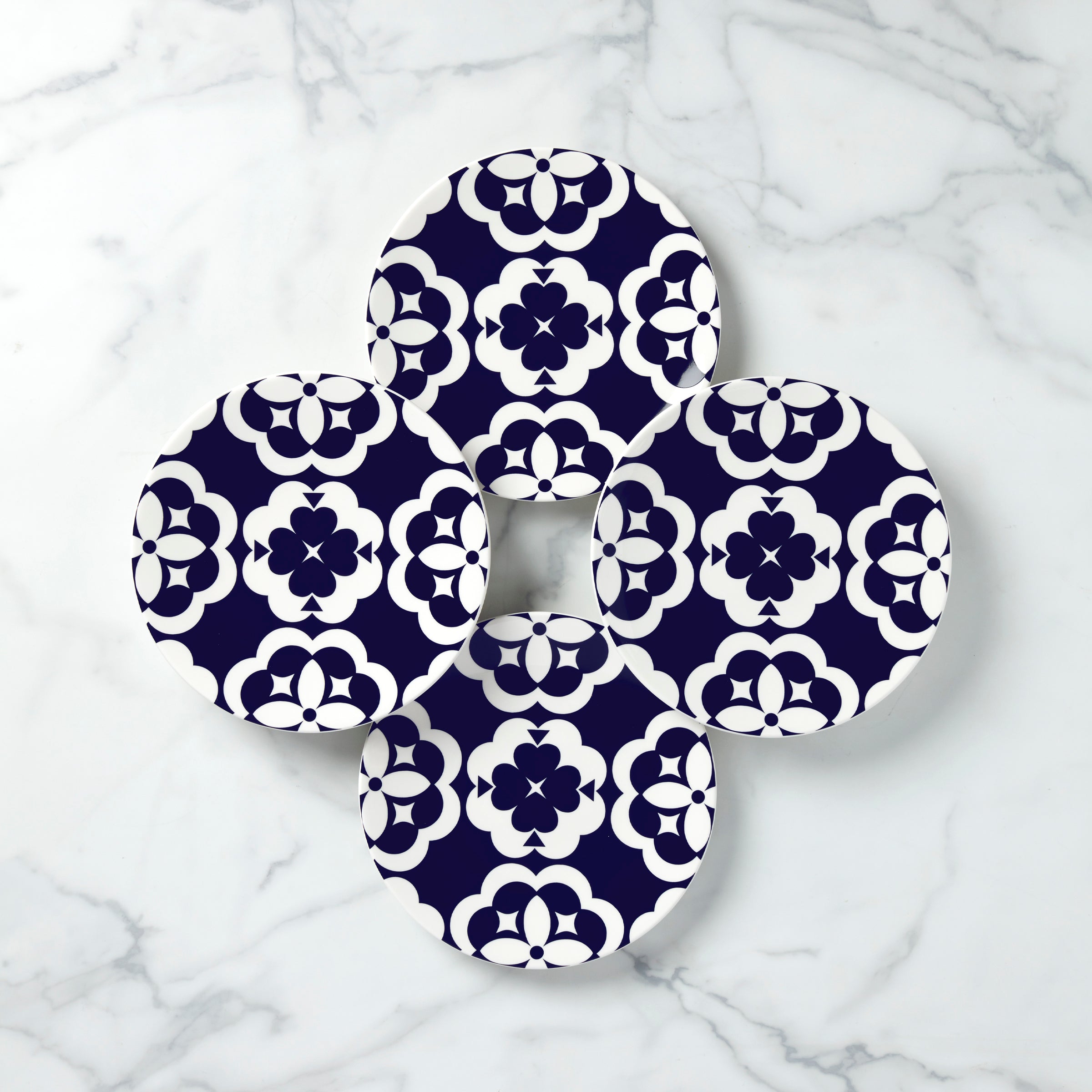 Elegant Geo Accent Plates, Set of 4