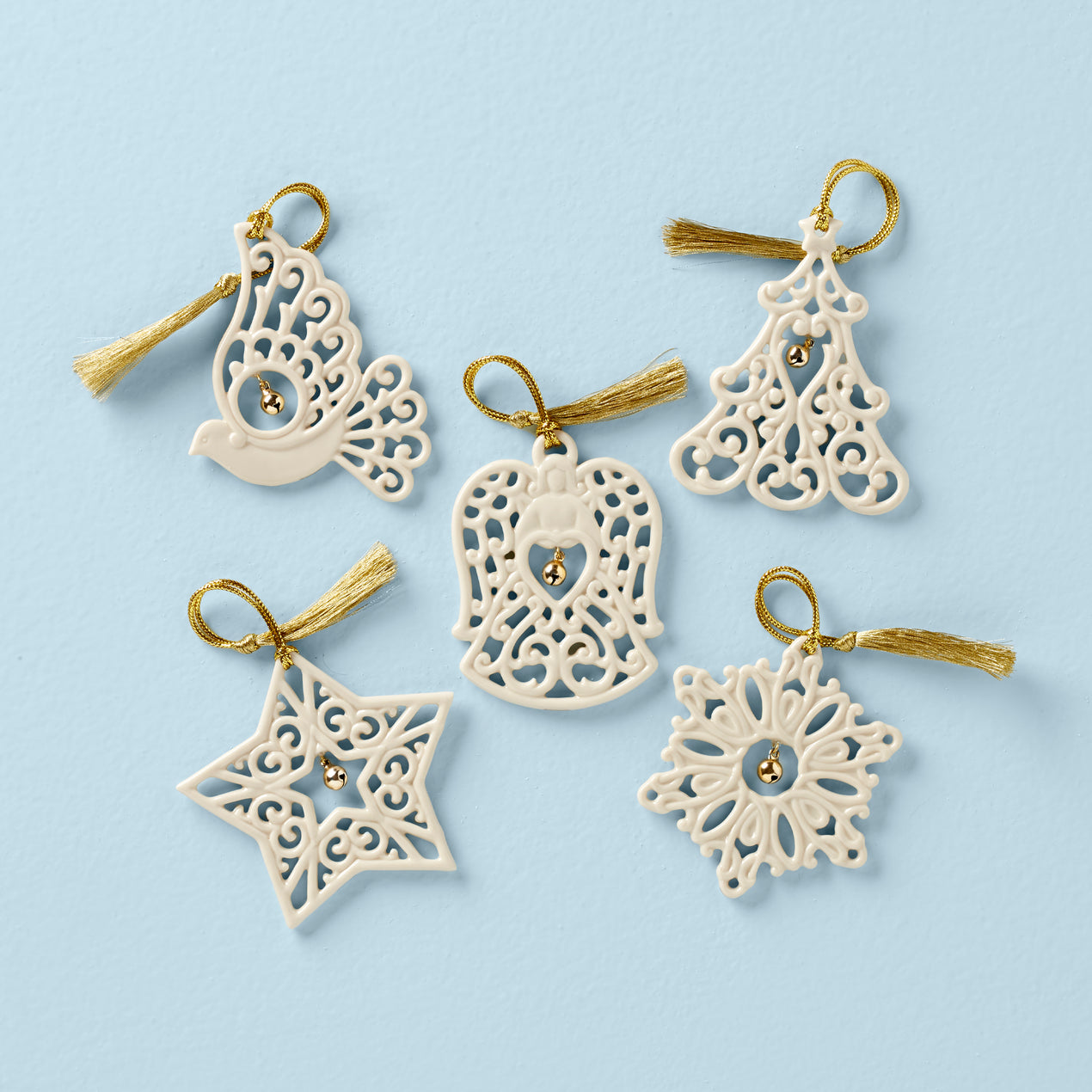 Pierced Floating Jingle Bell Ornaments, Set of 5 – Lenox Corporation