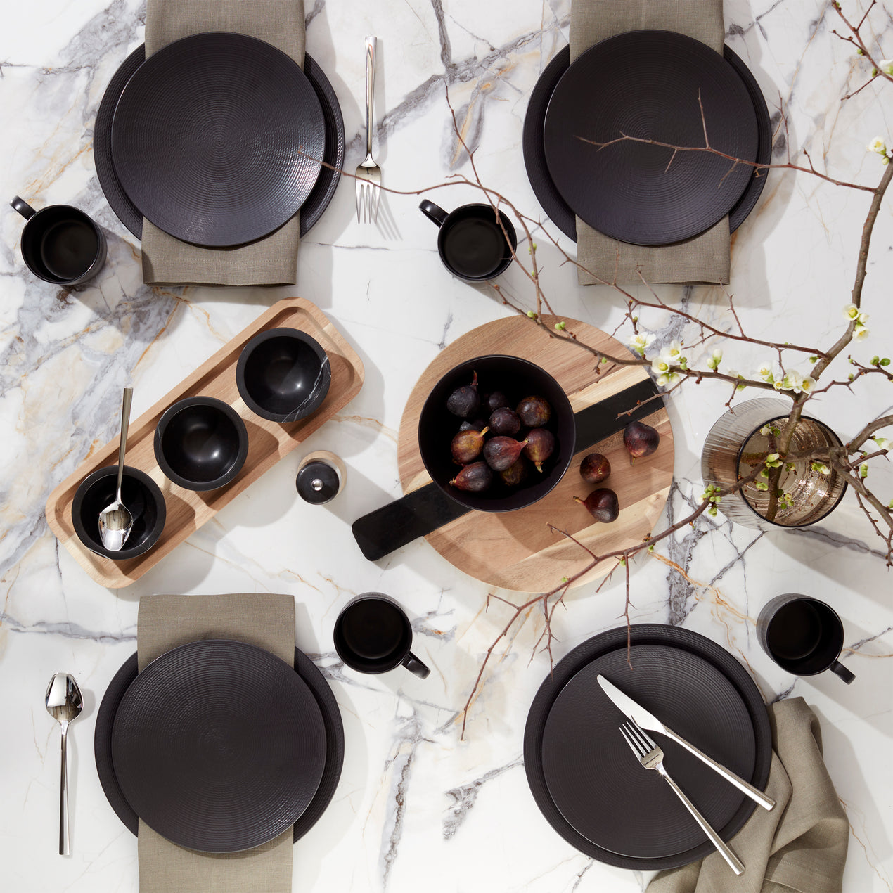 LX Collective Black 12-Piece Dinnerware Set – Lenox Corporation