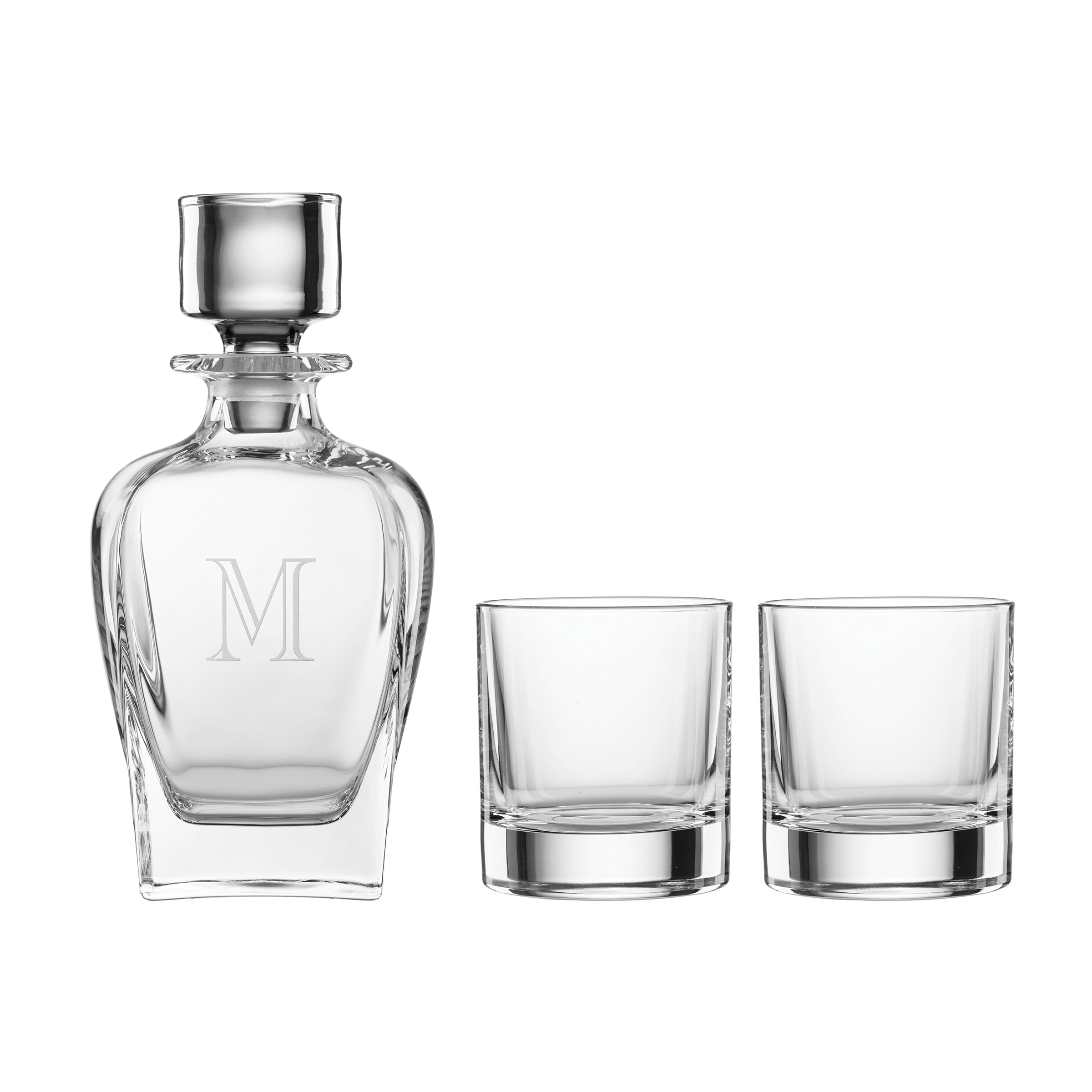 Personalized Tuscany Classics 3-Piece Whiskey Decanter & Glass Set