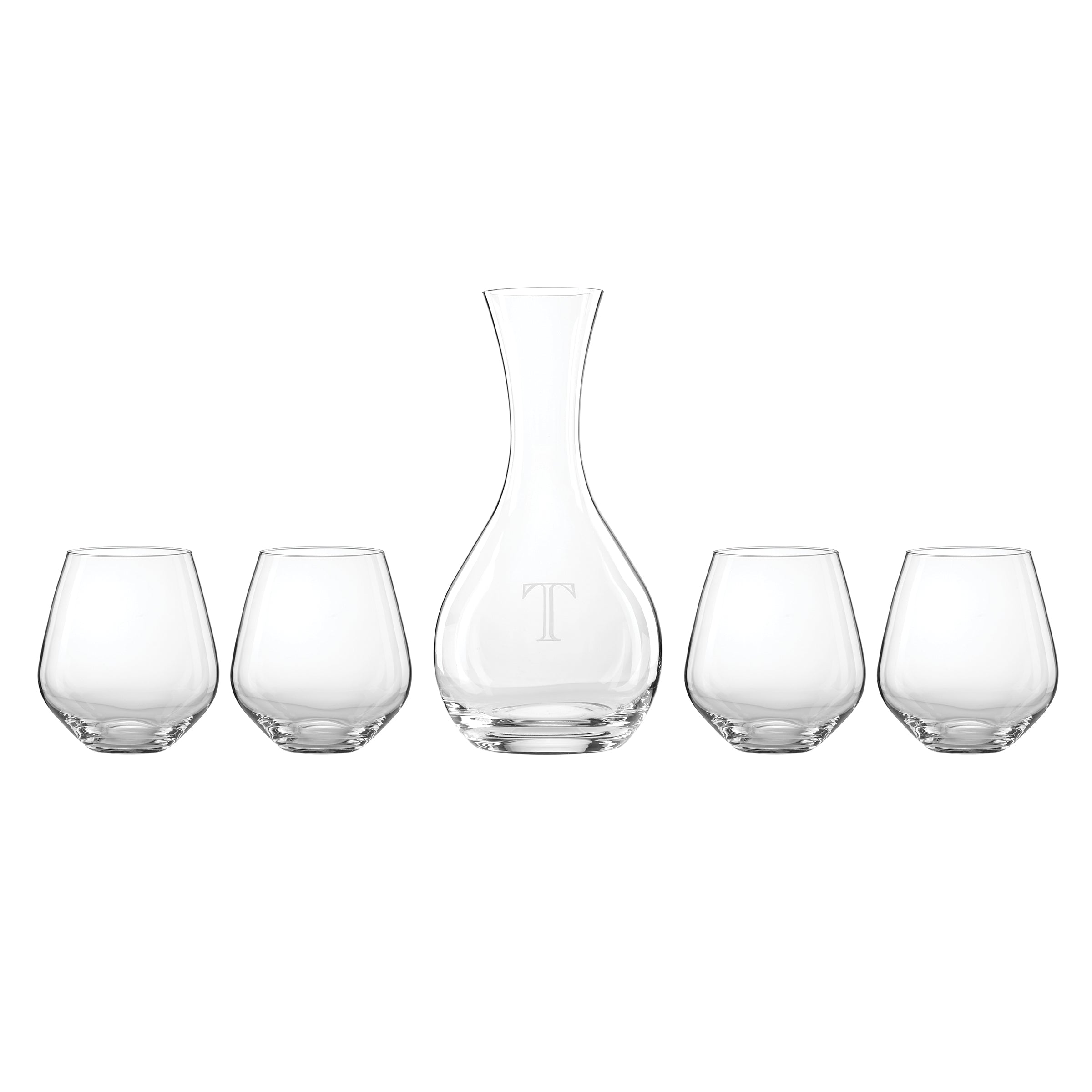 Personalized Tuscany Classics 5-Piece Decanter & Glass Set