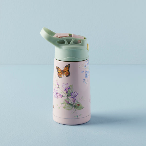 Stainless Steel XL Water Bottle, Garden Butterfly - ivory & birch